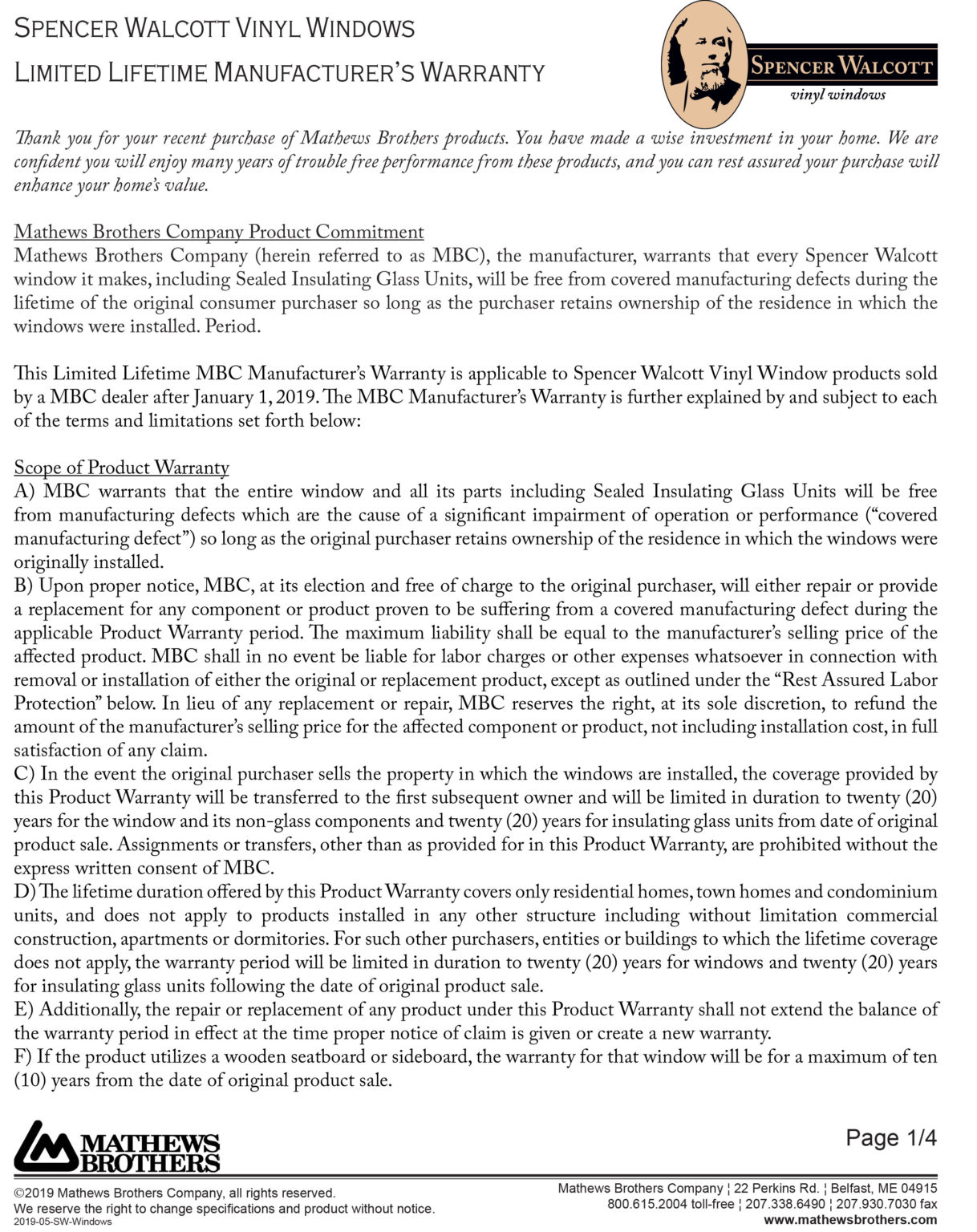 Spencer Walcott Mathews Brothers Windows