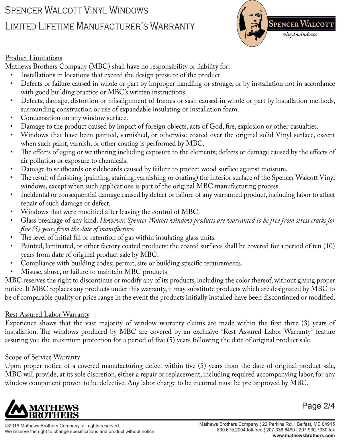 Spencer Walcott Mathews Brothers Windows