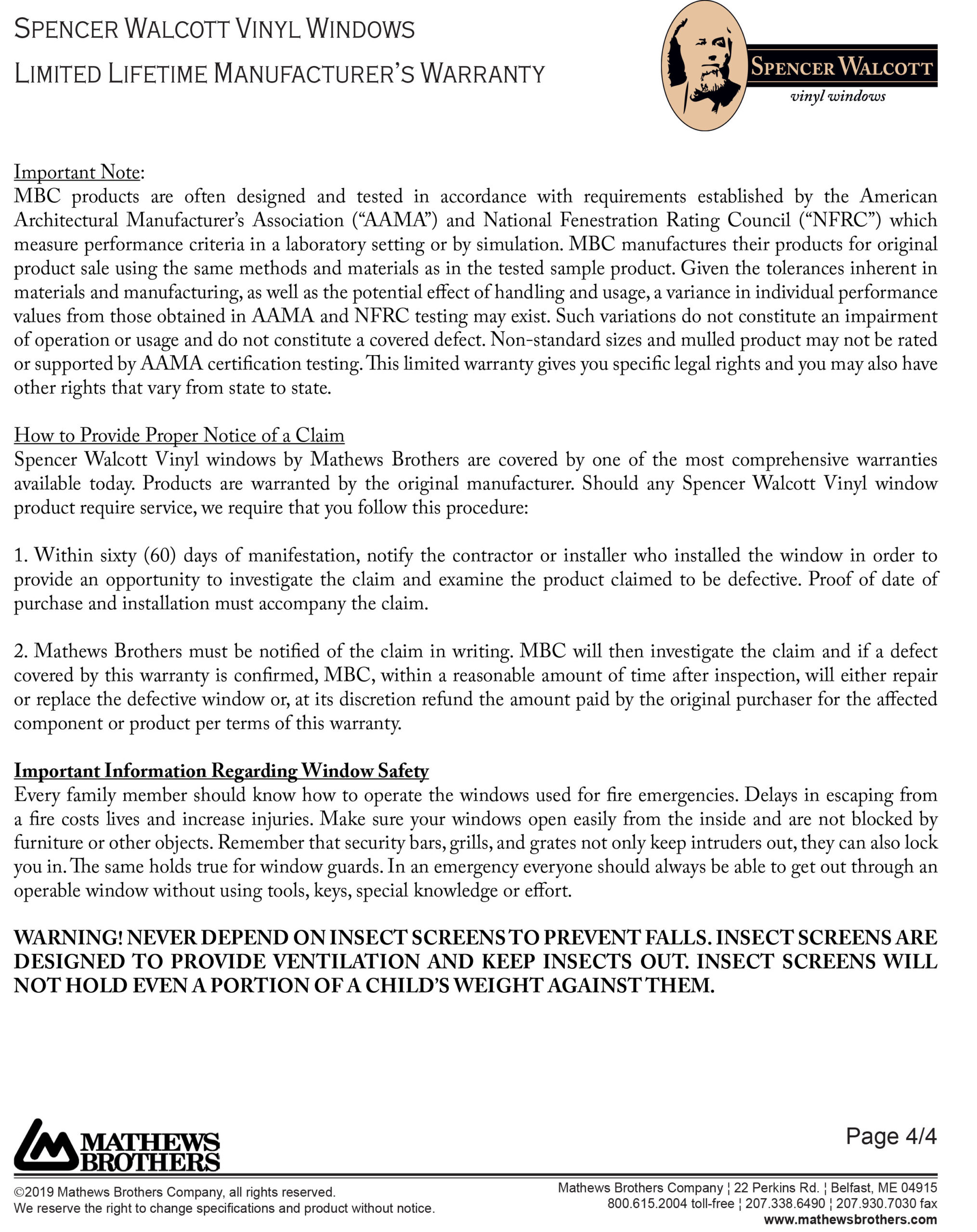 Spencer Walcott Mathews Brothers Windows